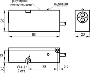 Габариты OPR I1P5-43N-R1000-LZ